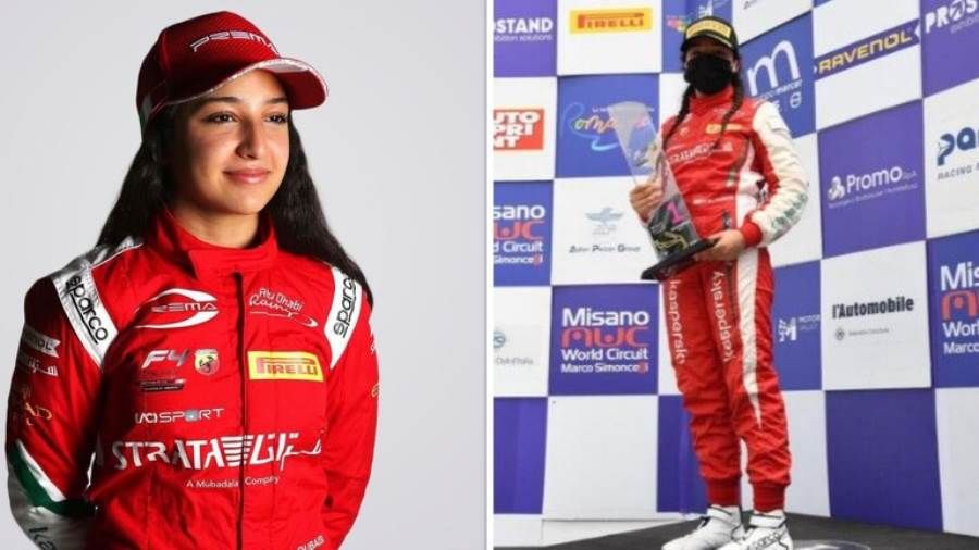 شاهد.. إماراتية تدخل التاريخ باعتلائها منصة التتويج في سباقات الفورمولا 4 الإيطالية
