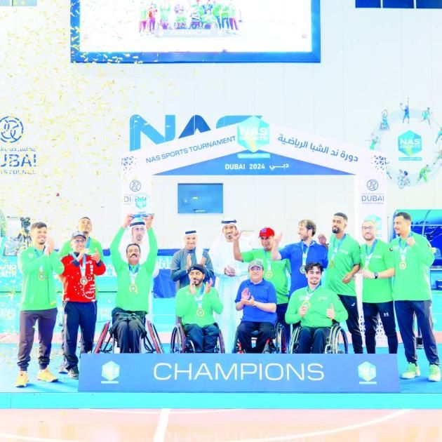 فريق شرطة دبي بطل سلة كراسي ند الشبا
