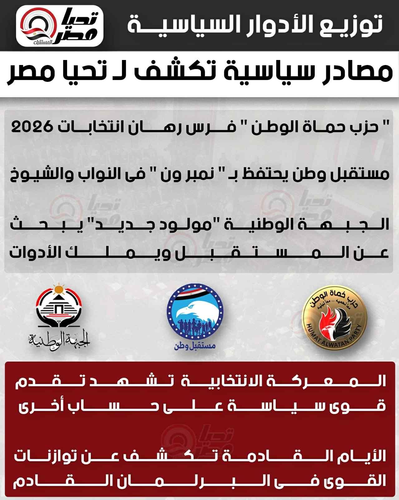 مصادر سياسية تكشف لـ تليجراف الخليج: حزب حماة الوطن فرس رهان انتخابات 2026 - الخليج الان
