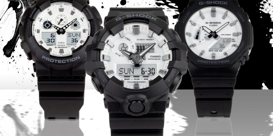 كاسيو تطلق مجموعة G-SHOCK الجديدة باللونين الأبيض والأسود مع مقاومة للصدمات والماء حتى عمق 200 متر - الخليج الان