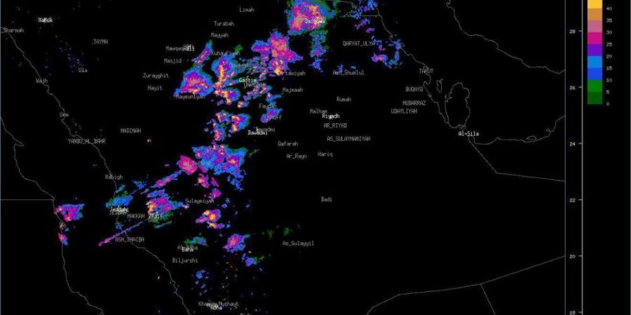 عاجل الأرصاد تحذر من أمطار غزيرة على عدة مناطق بالمملكة وسط مراقبة مستمرة من 19 رادار - الخليج الان