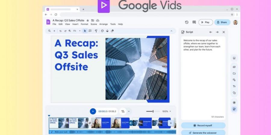 كل ما تحتاج إلى معرفته عن Google Vids.. أداة إنشاء مقاطع الفيديو بالذكاء الاصطناعي  - الخليج الان للتكنولوجيا