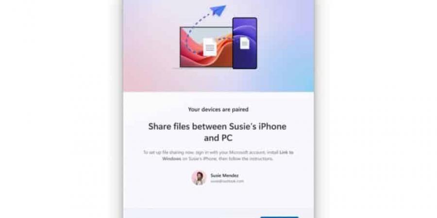 بعد سنوات.. مايكروسوفت تختبر مشاركة الملفات بين ويندوز وهواتف آيفون - الخليج الان للتكنولوجيا