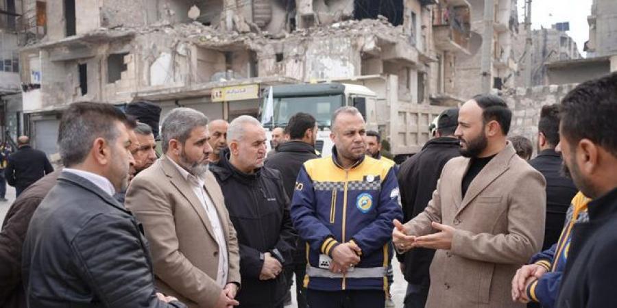 محافظ حلب يتفقد أعمال إزالة الأنقاض في المناطق المدمرة - الخليج الان